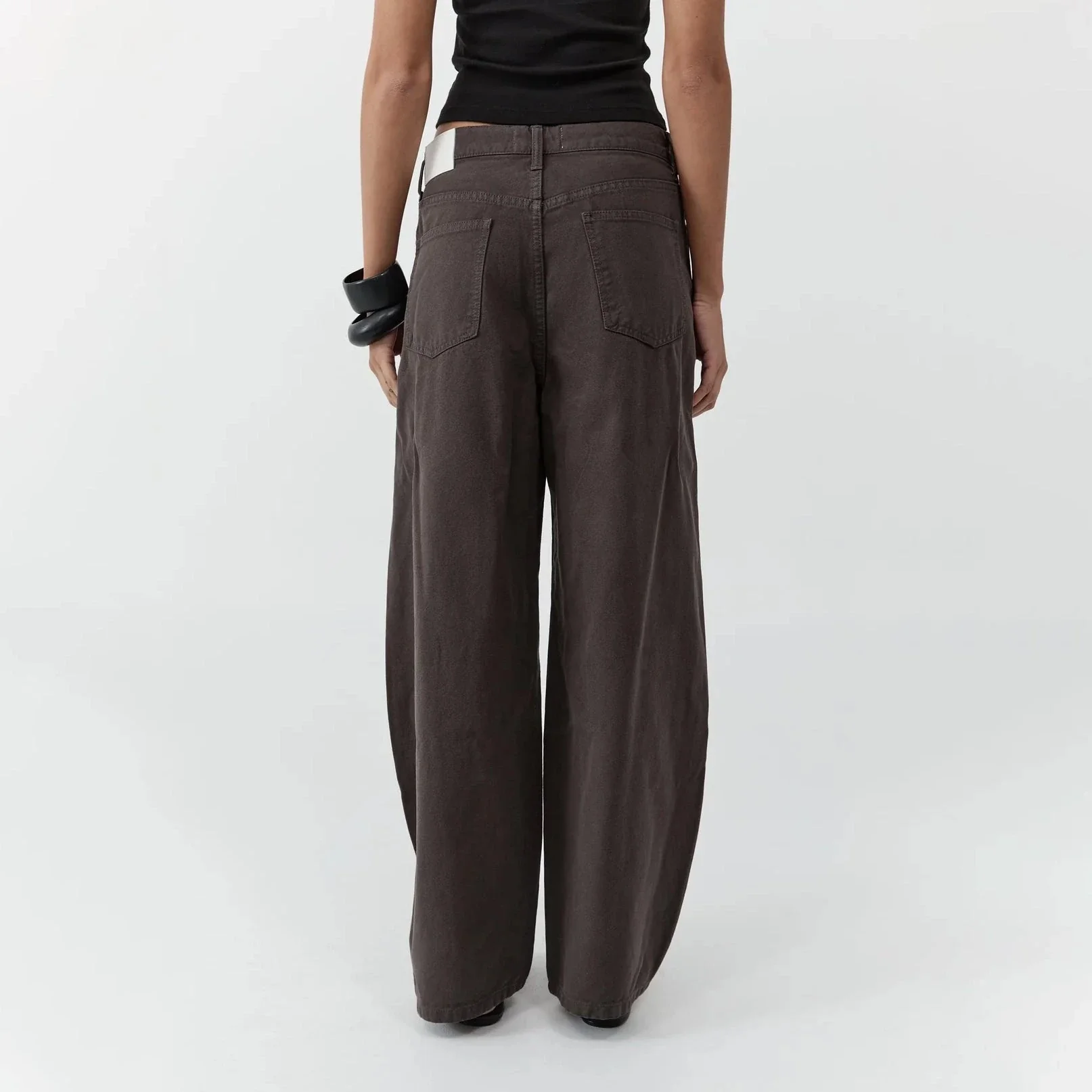 Canvas Mid Rise Barrel Jeans | Ash - Image 2