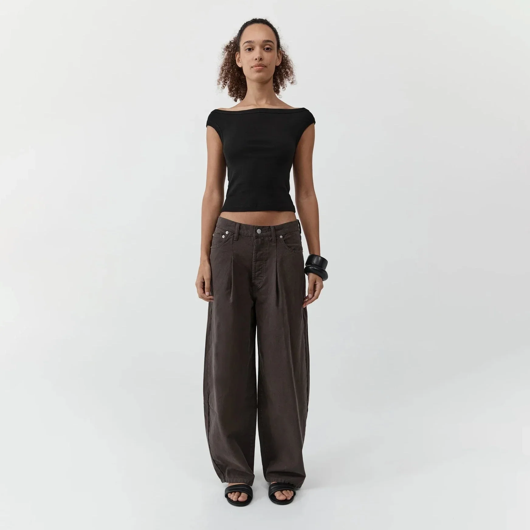 Canvas Mid Rise Barrel Jeans | Ash - Image 3