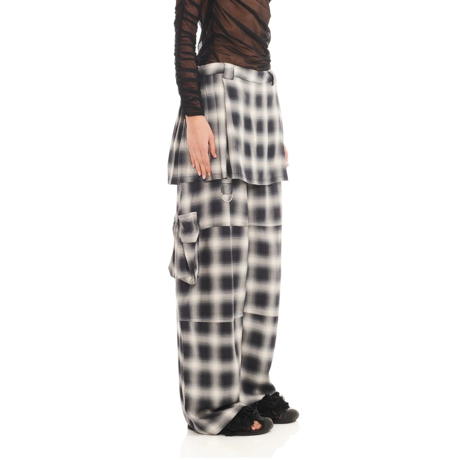 Lawn Skirt Cargo Pant | Fog Plaid - Image 2