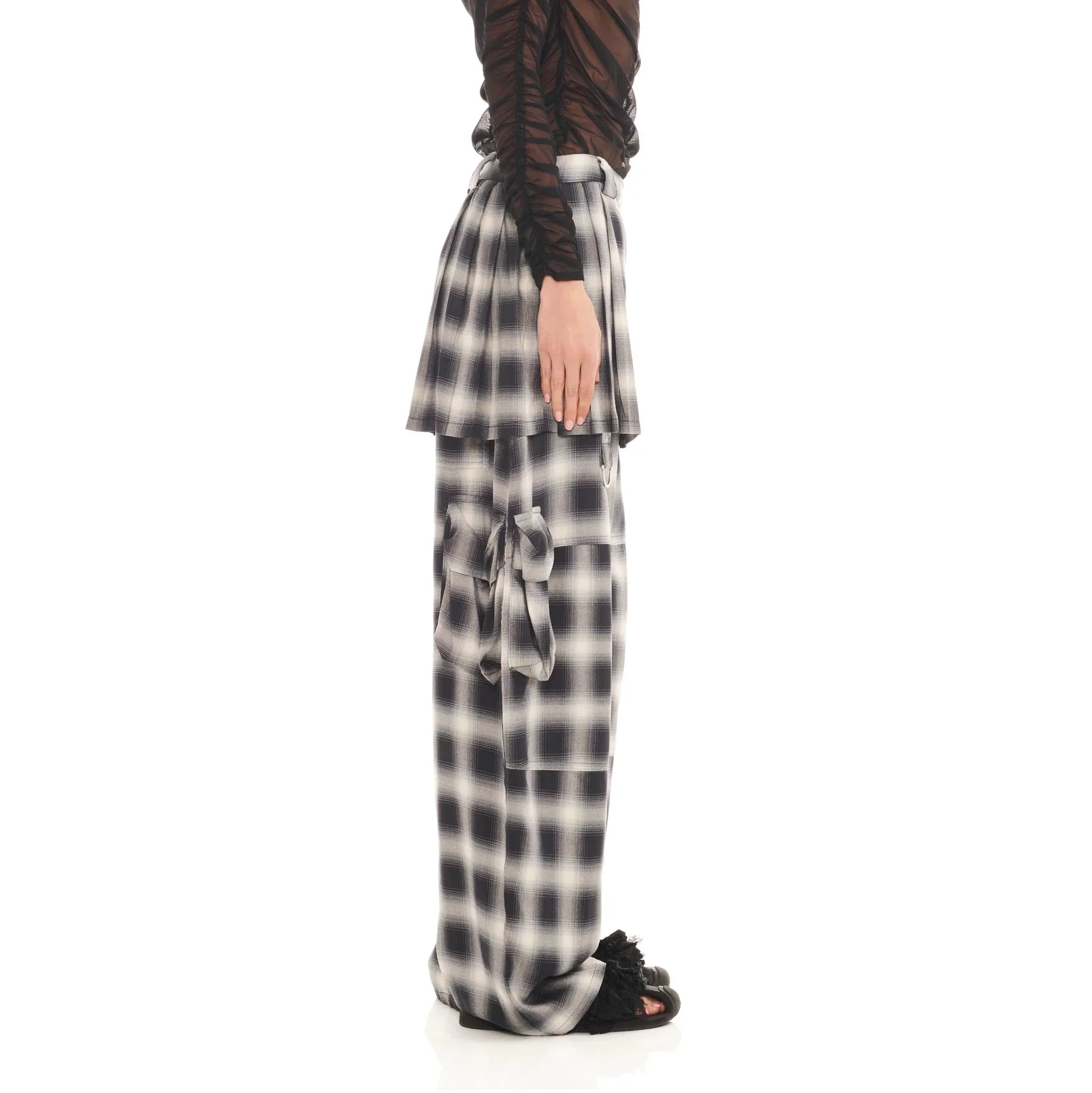 Lawn Skirt Cargo Pant | Fog Plaid - Image 3