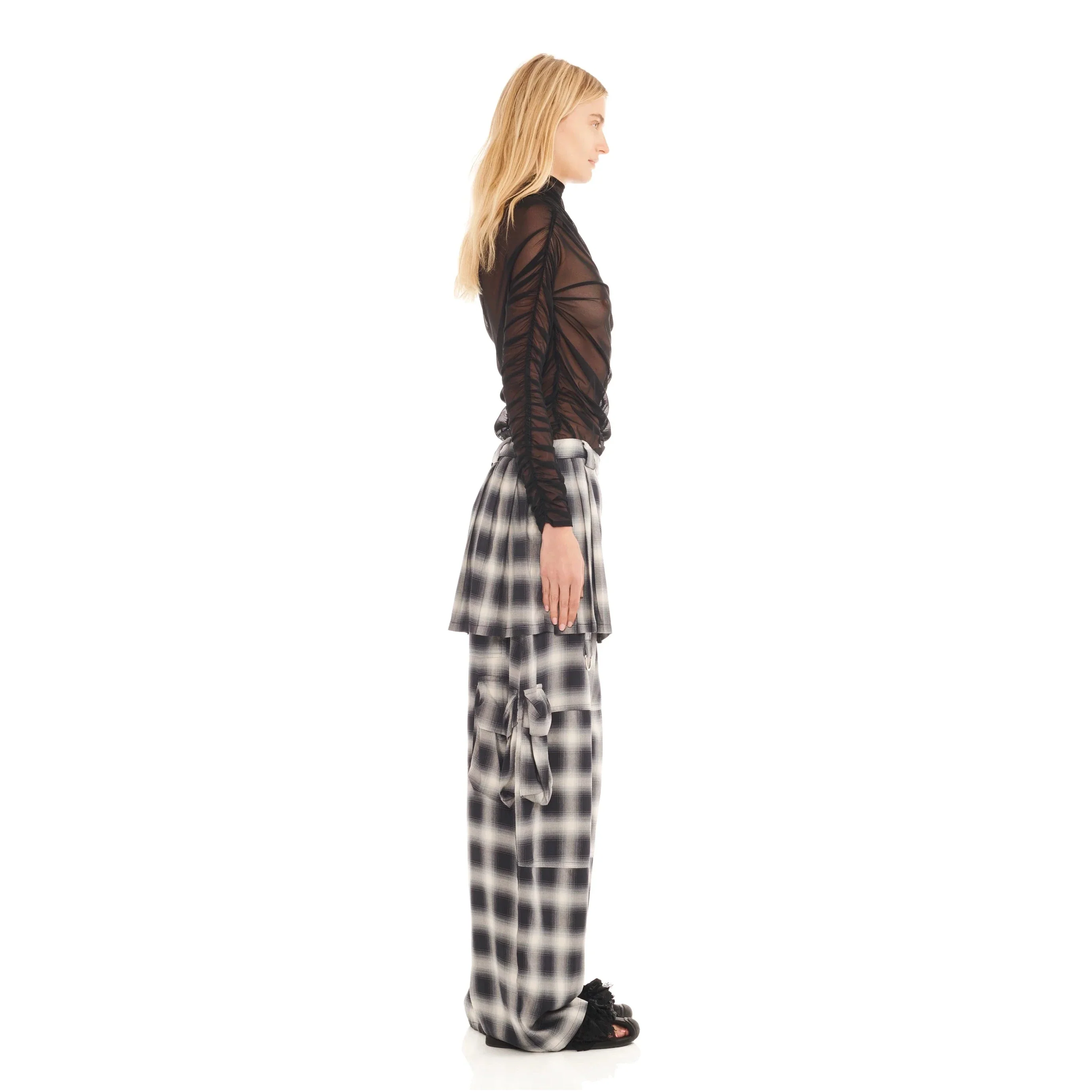 Lawn Skirt Cargo Pant | Fog Plaid - Image 5