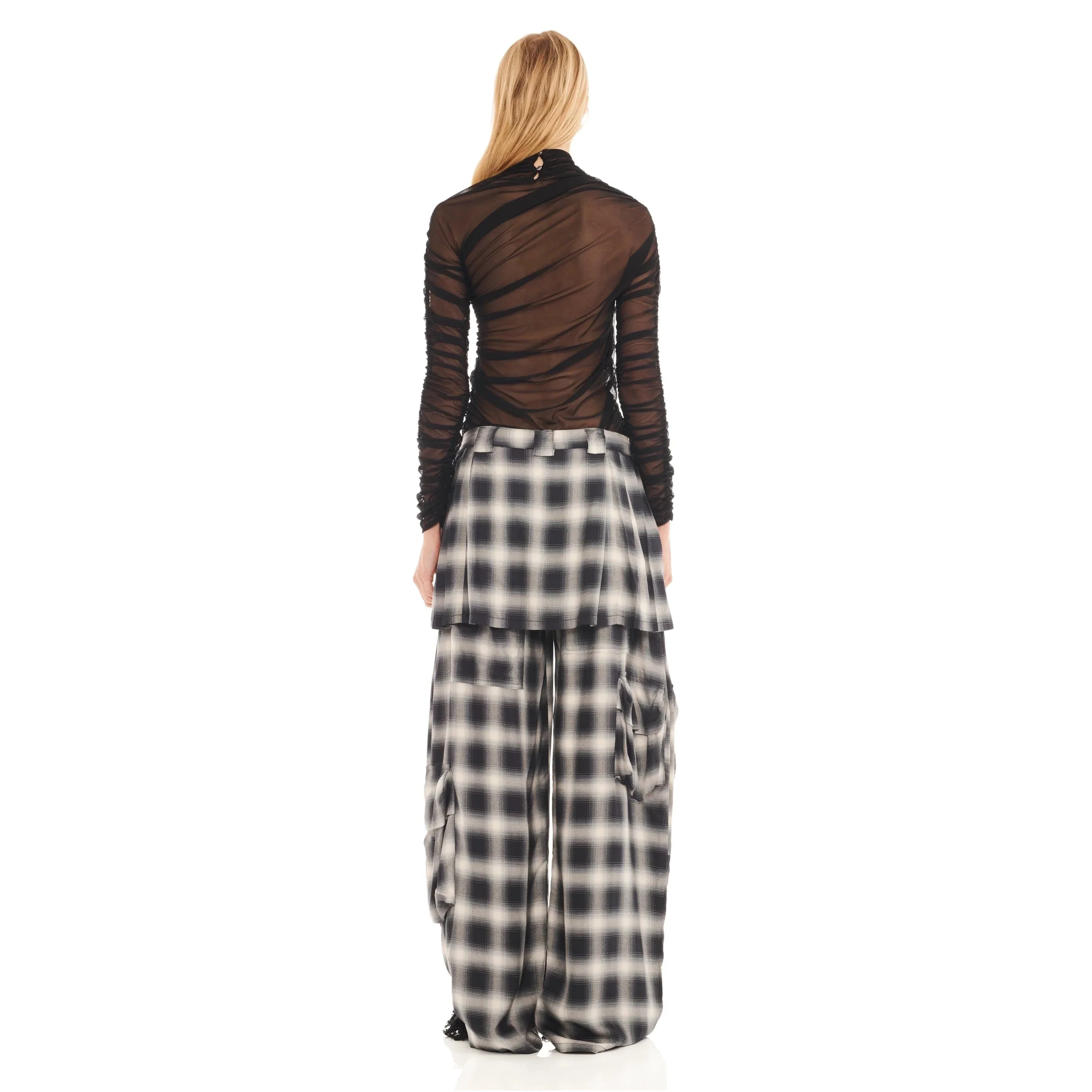 Lawn Skirt Cargo Pant | Fog Plaid - Image 6
