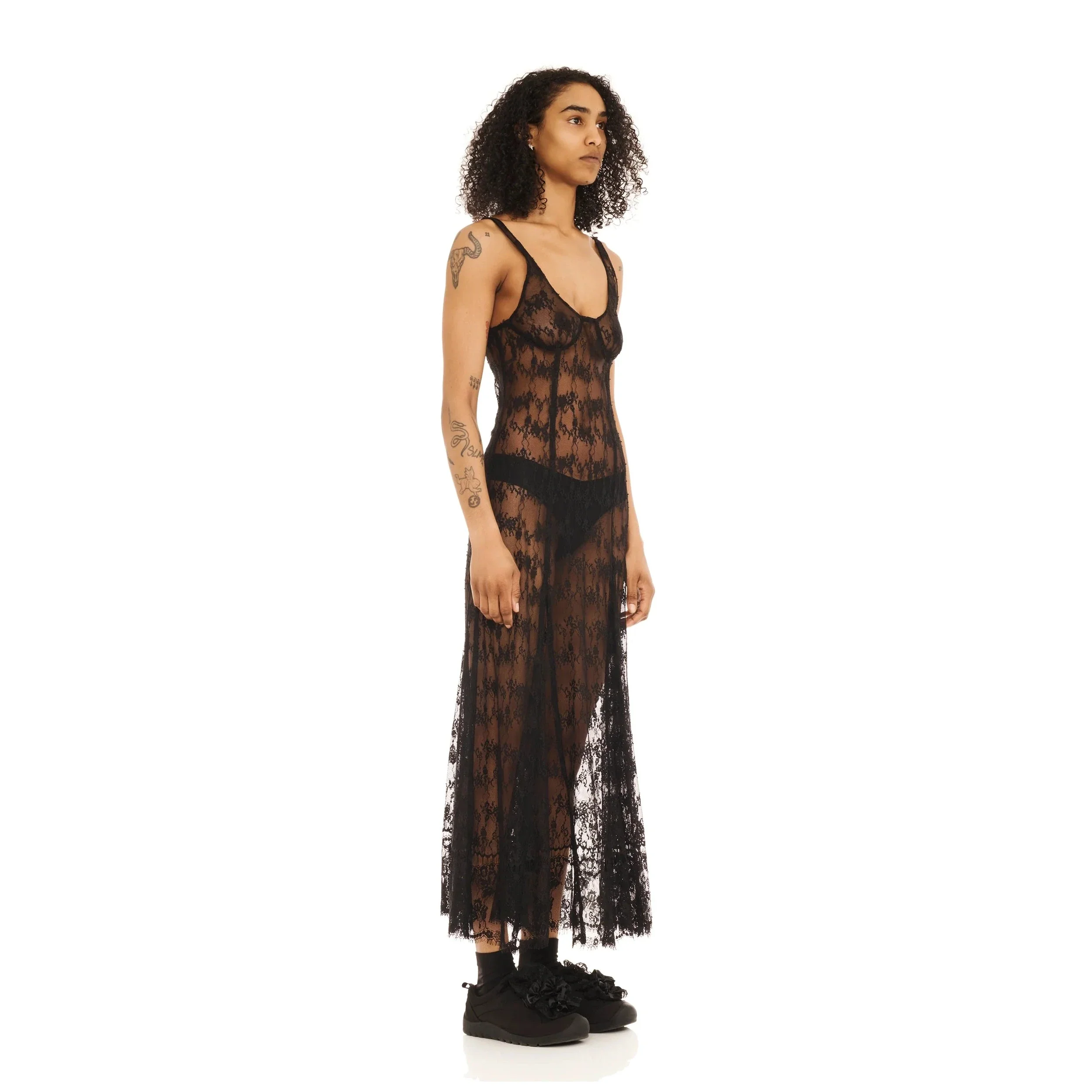 Long Pamela Dress | Black Lace - Image 2
