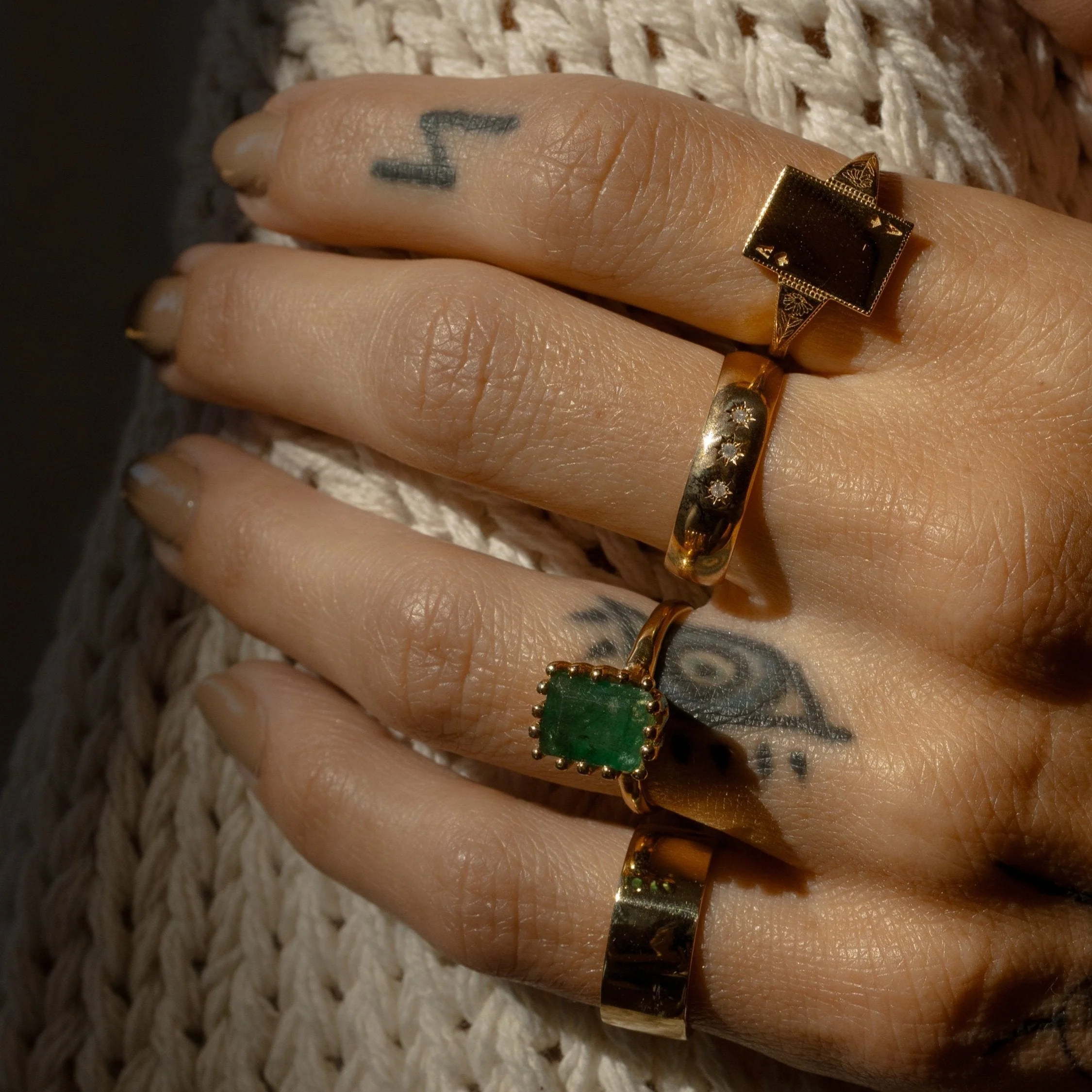 Ramona Ring Raw Emerald - Image 5