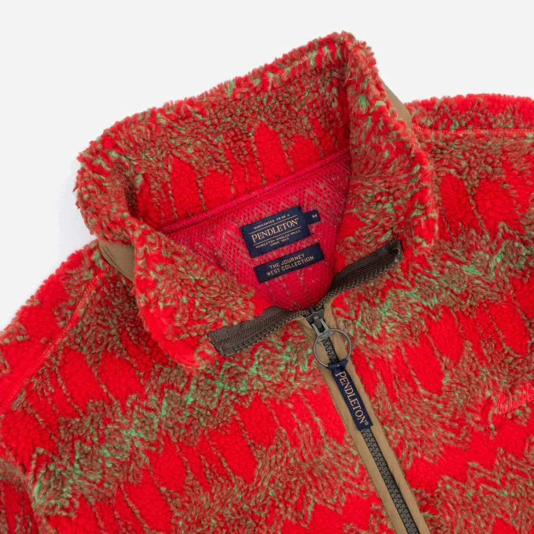 Jacquard Sherpa Fleece Jacket | Skywalkers Red - Image 3