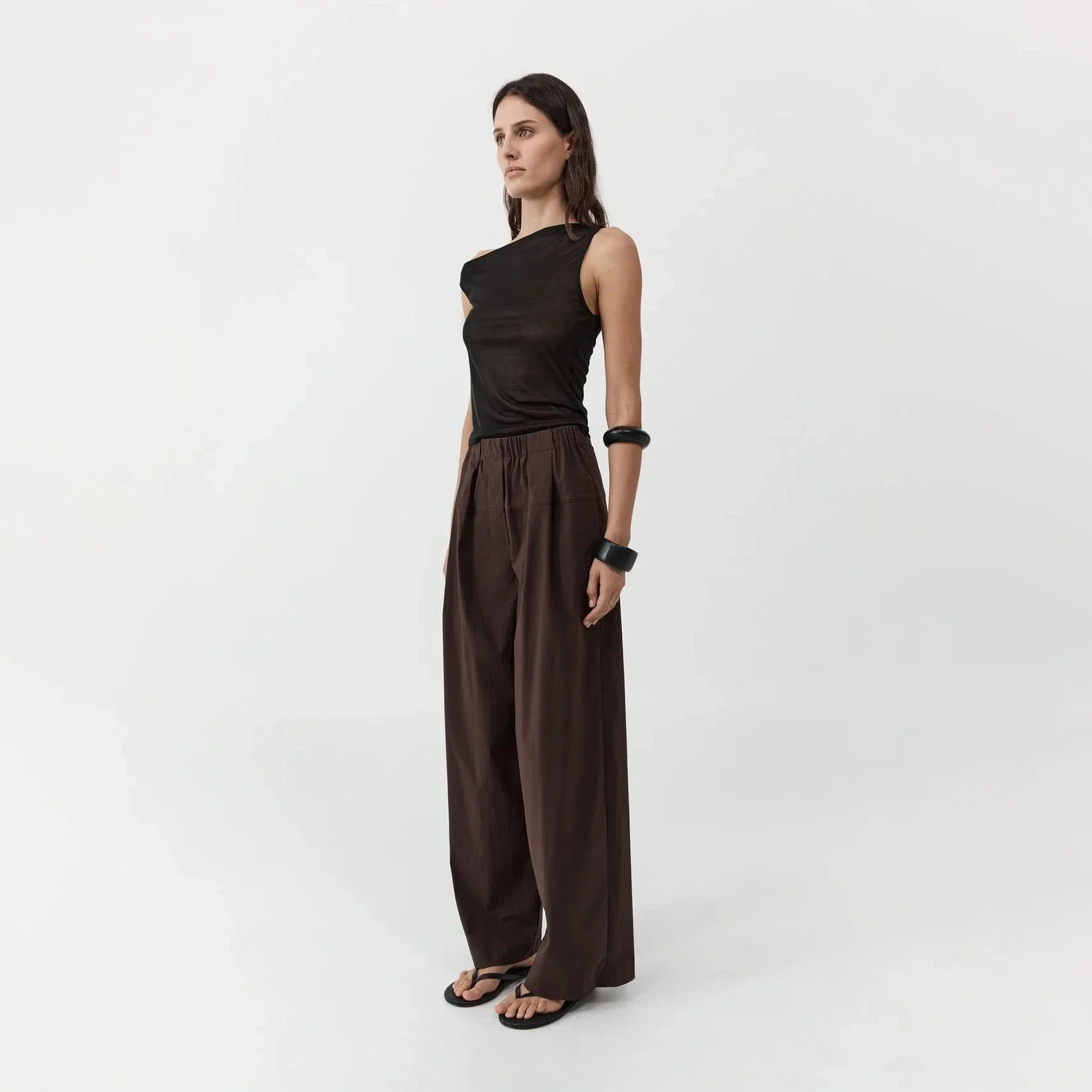 Relaxed Pleat Pants | Bark - Image 2