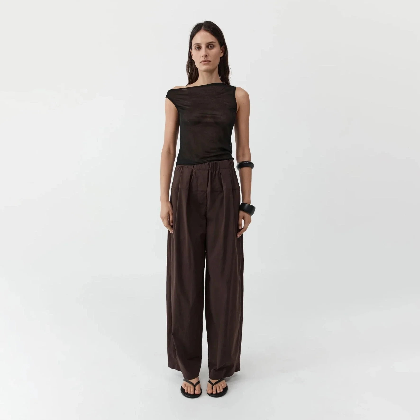 Relaxed Pleat Pants | Bark - Image 3