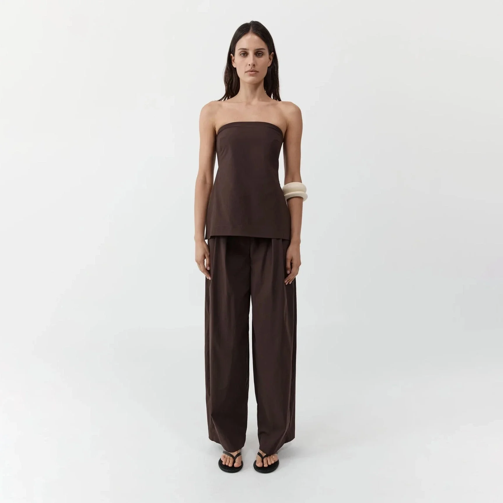Relaxed Pleat Pants | Bark - Image 4