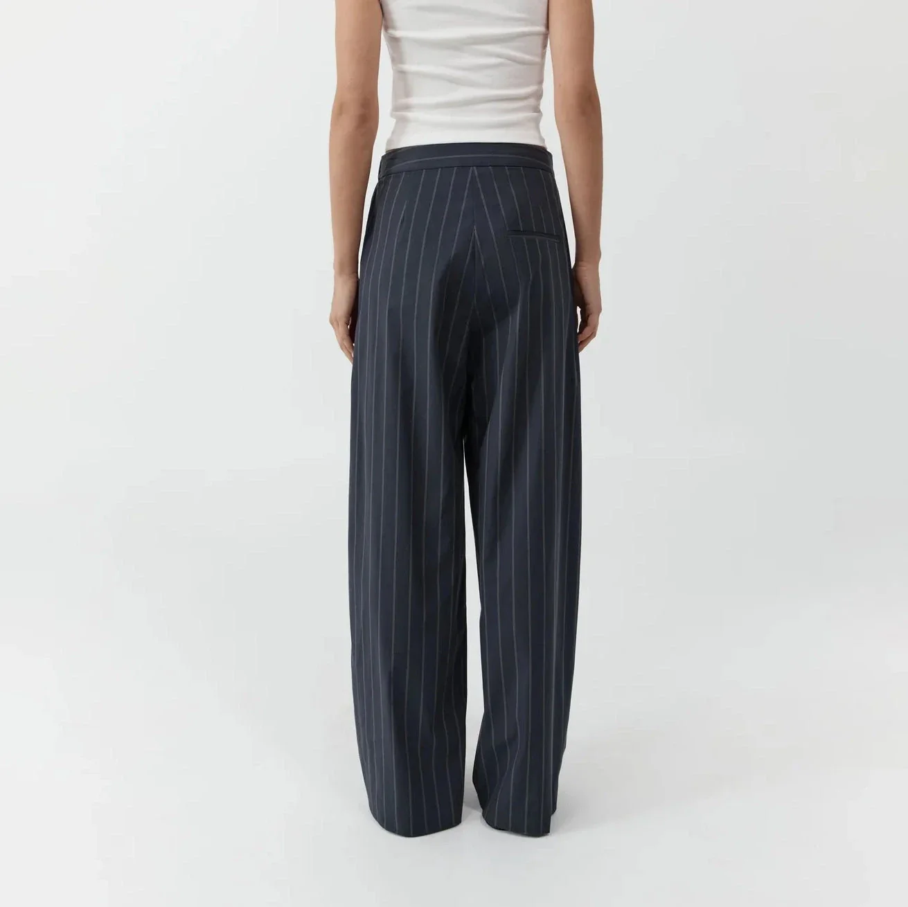 Relaxed Pleat Pants | Ink Stripe - Image 3