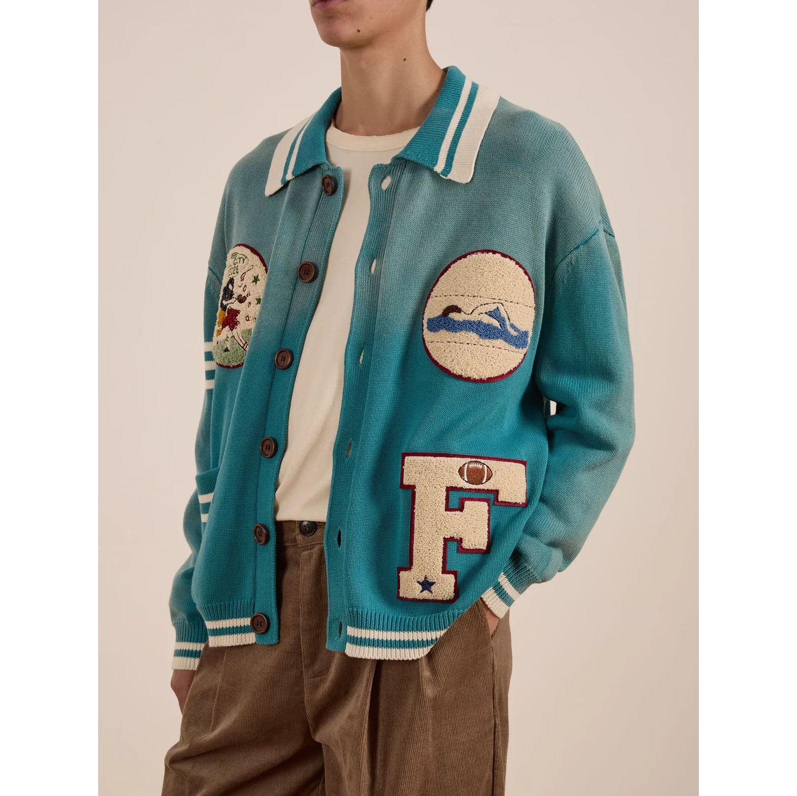 Fin Cardigan | Vtg Ocean Blue - Image 3